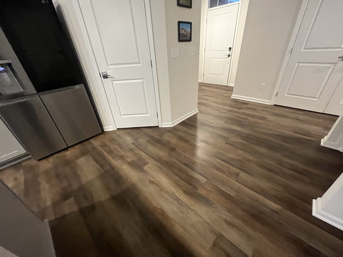 Dark LVP in kitchen and hallway