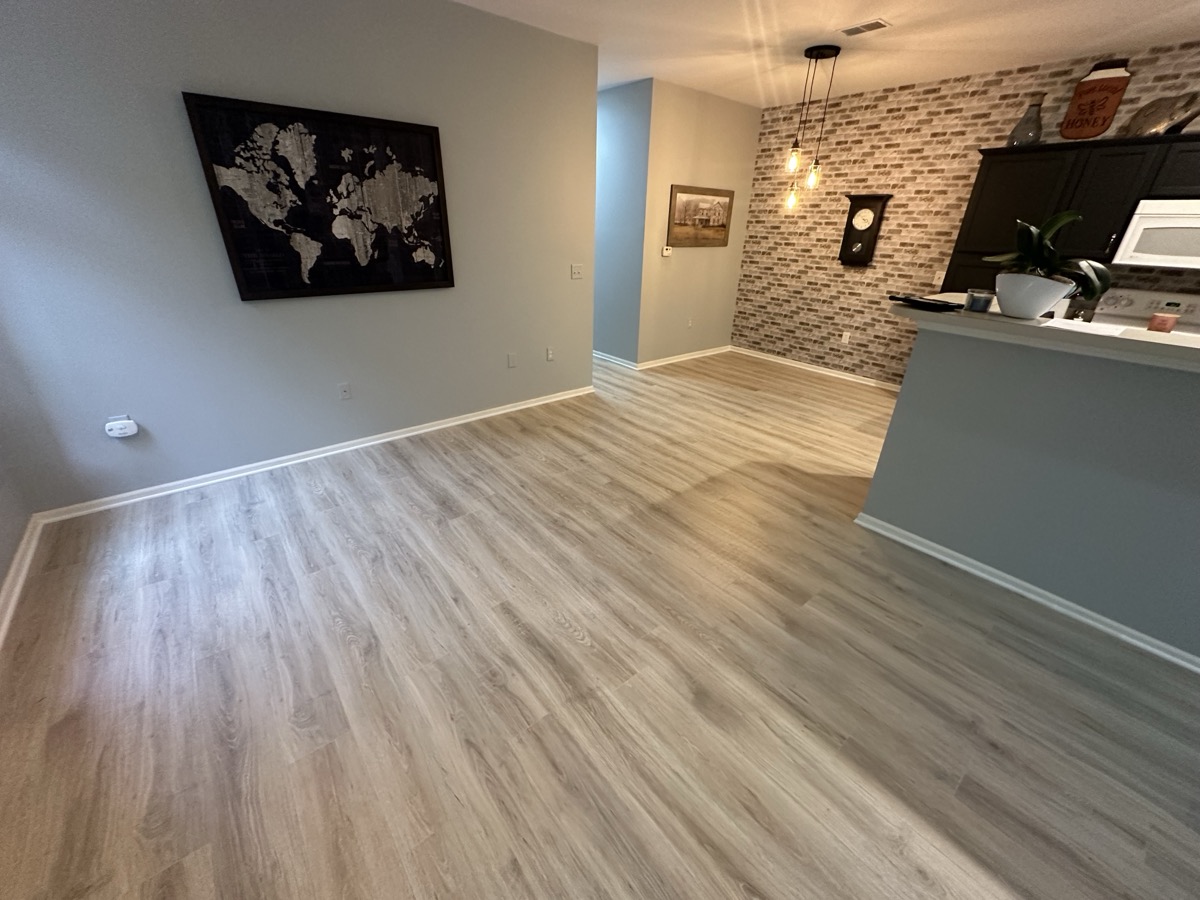 LVP in open concept living room and kitchen